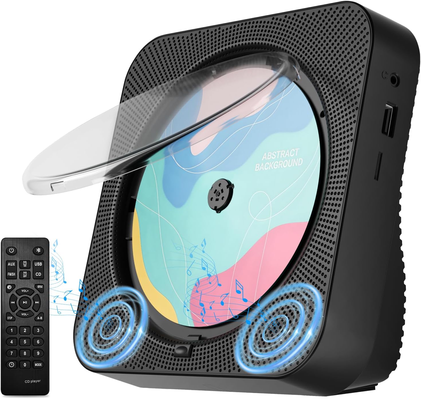 Portable CD Player with Bluetooth and HiFi Sound for Home Use