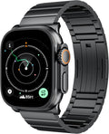 LULULOOK Black Titanium Band for Apple Watch Ultra 49mm - Durable Fit