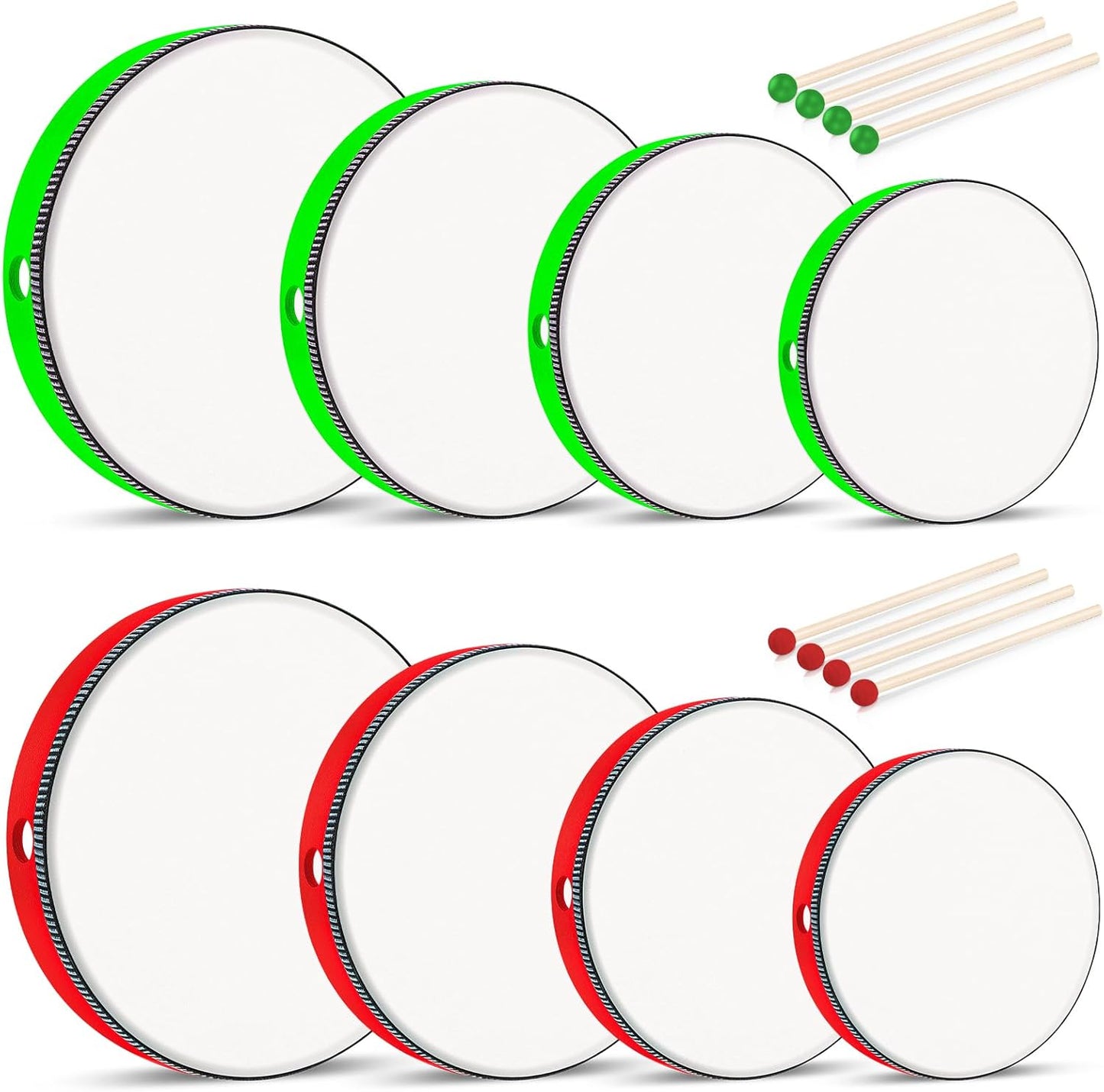 Konohan 8 Pieces Kids Hand Drums for Educational Fun and Play