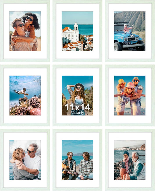 Vittanly 11x14 Picture Frames Set of 9 for Wall or Tabletop