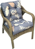 Waterproof Floral Low Back Outdoor Chair Cushions for Comfort