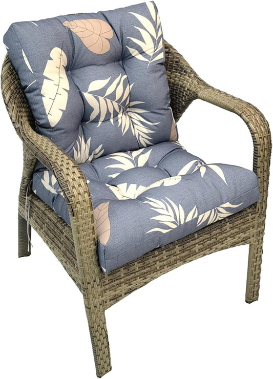 Waterproof Floral Low Back Outdoor Chair Cushions for Comfort