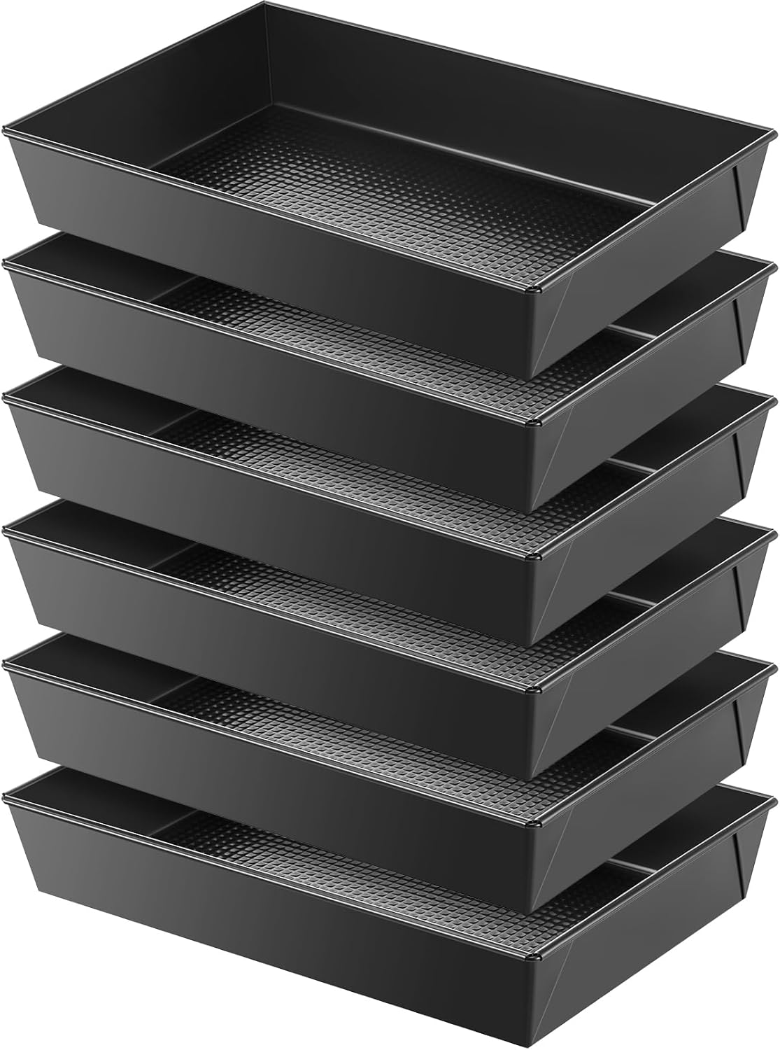 6 Pcs Detroit Style Pizza Pan Set for Perfect Homemade Pizzas