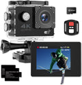 Action Camera 4K 30fps Waterproof 30m - Compact 170 Wide Angle