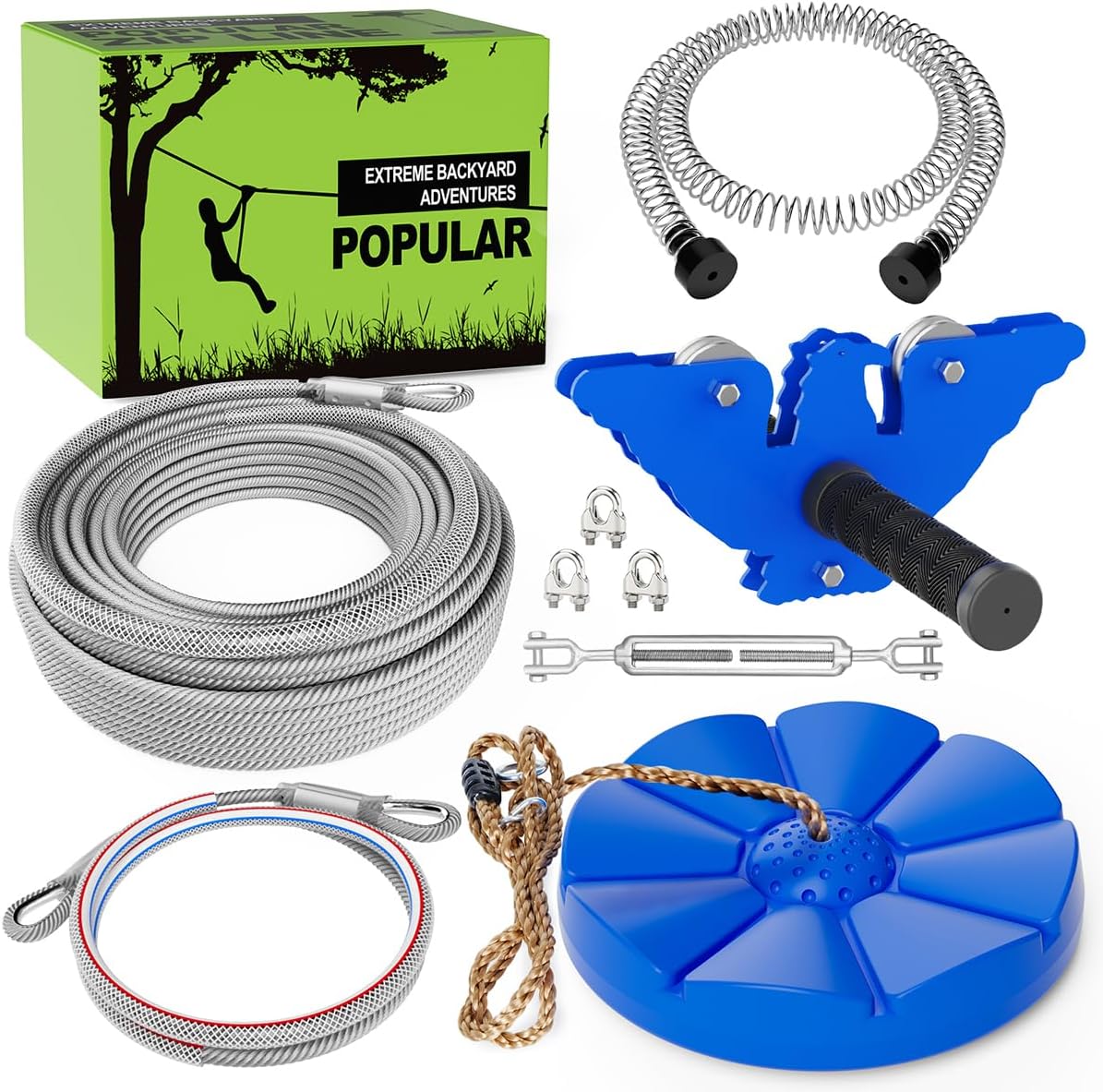 X XBEN Zip Line Kits for Backyard Fun and Adventure for All