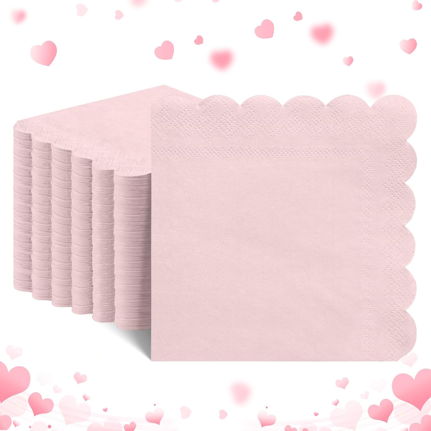 Cute Disposable Pink Party Napkins 5x5 Inch - 120 Pcs