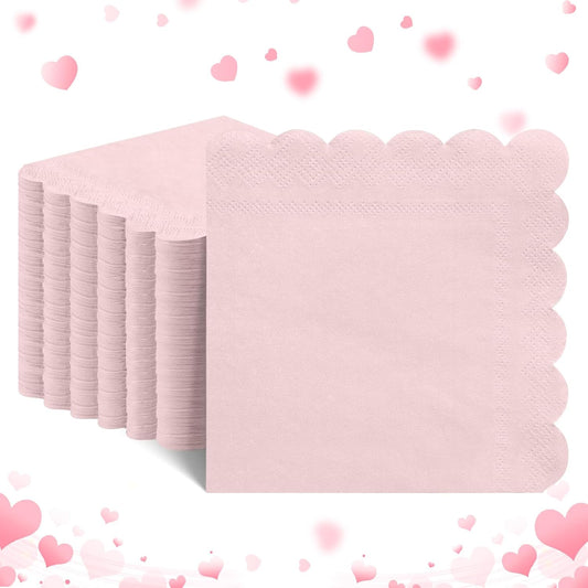 Cute Disposable Pink Party Napkins 5x5 Inch - 120 Pcs