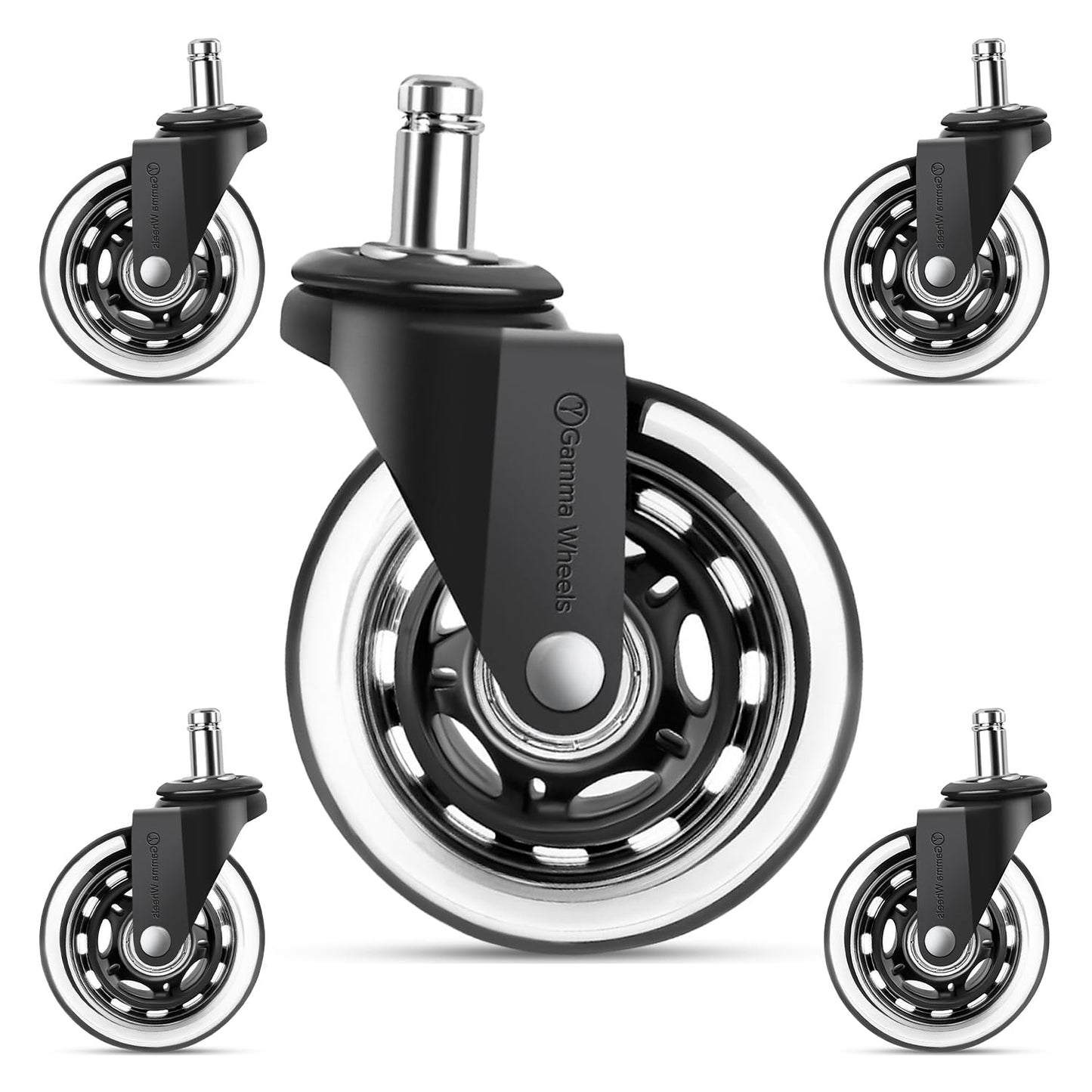 Gamma Heavy Duty Chair Wheels - Smooth & Silent Rolling