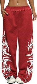 Wide Leg Sweatpants Y2K Gothic Graffiti High Waisted - Comfort Fit
