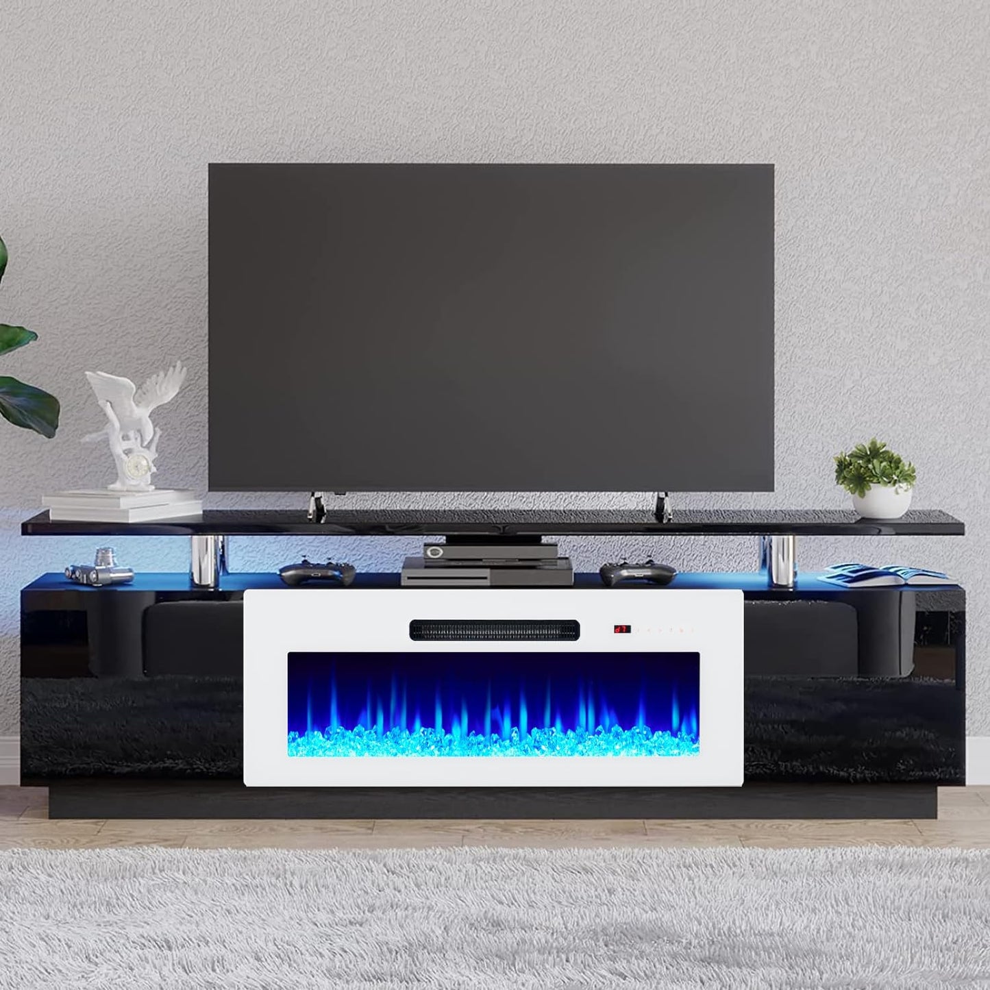 Modern Fireplace TV Stand with 36in Electric Fireplace Design