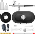 Airbrush Kit 0.3/0.5mm Nozzle with Built-In Compressor - High Pressure