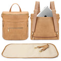 miss fong Diaper Bag Backpack - Large Leather Organizer with 15
