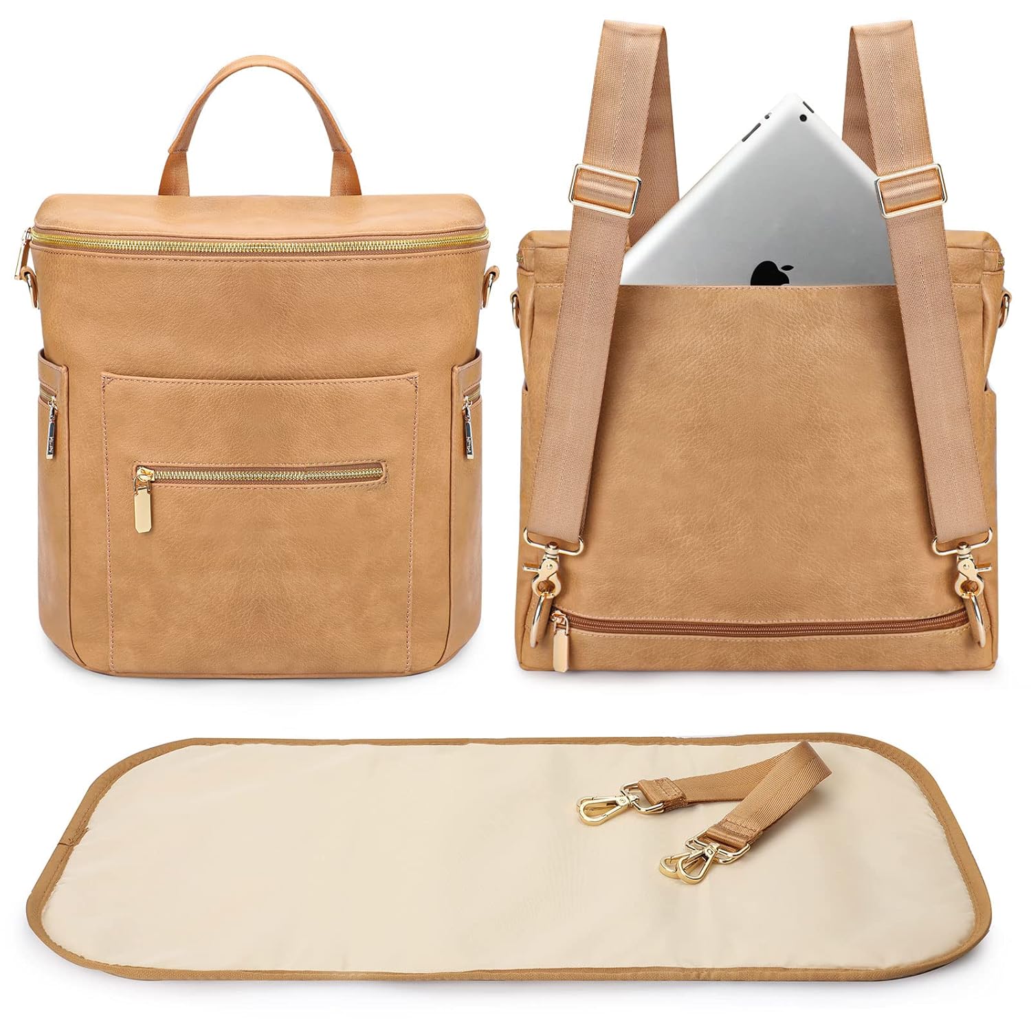 miss fong Diaper Bag Backpack with 15 Pockets for Moms