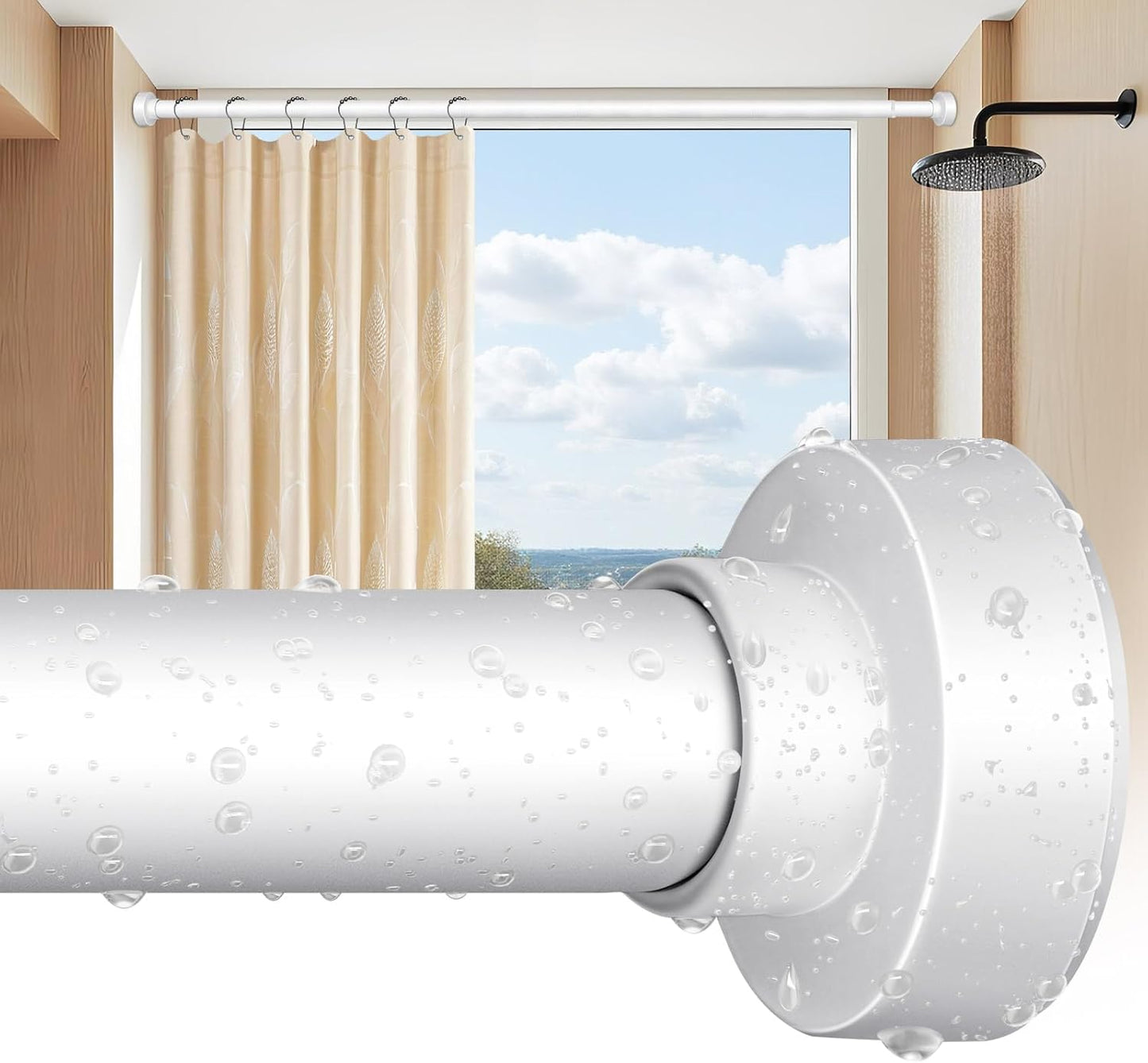 YNL Tension Shower Curtain Rod 34 to 120 In for Versatile Use