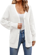 Women's 100% Cotton Lantern Sleeve Cardigan - Oversized Cozy Fit