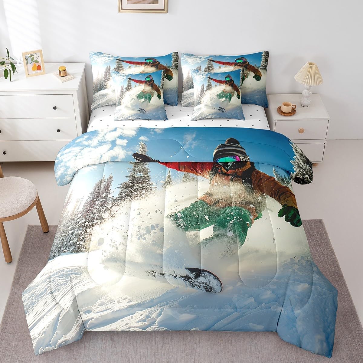 Ski Sports Queen Bed Set - Ultra Soft & Cozy