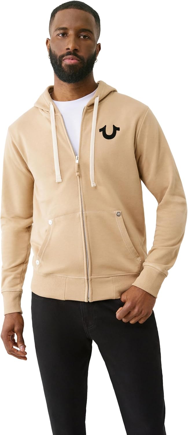 True Religion Men's Buddha Logo Zip Hoodie for Ultimate Comfort