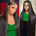28 in 13x6 Straight Lace Front Wig Human Hair - Natural Silky Length