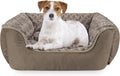 Dark Brown Rectangle Dog Bed for Large Medium Small Dogs - Washable
