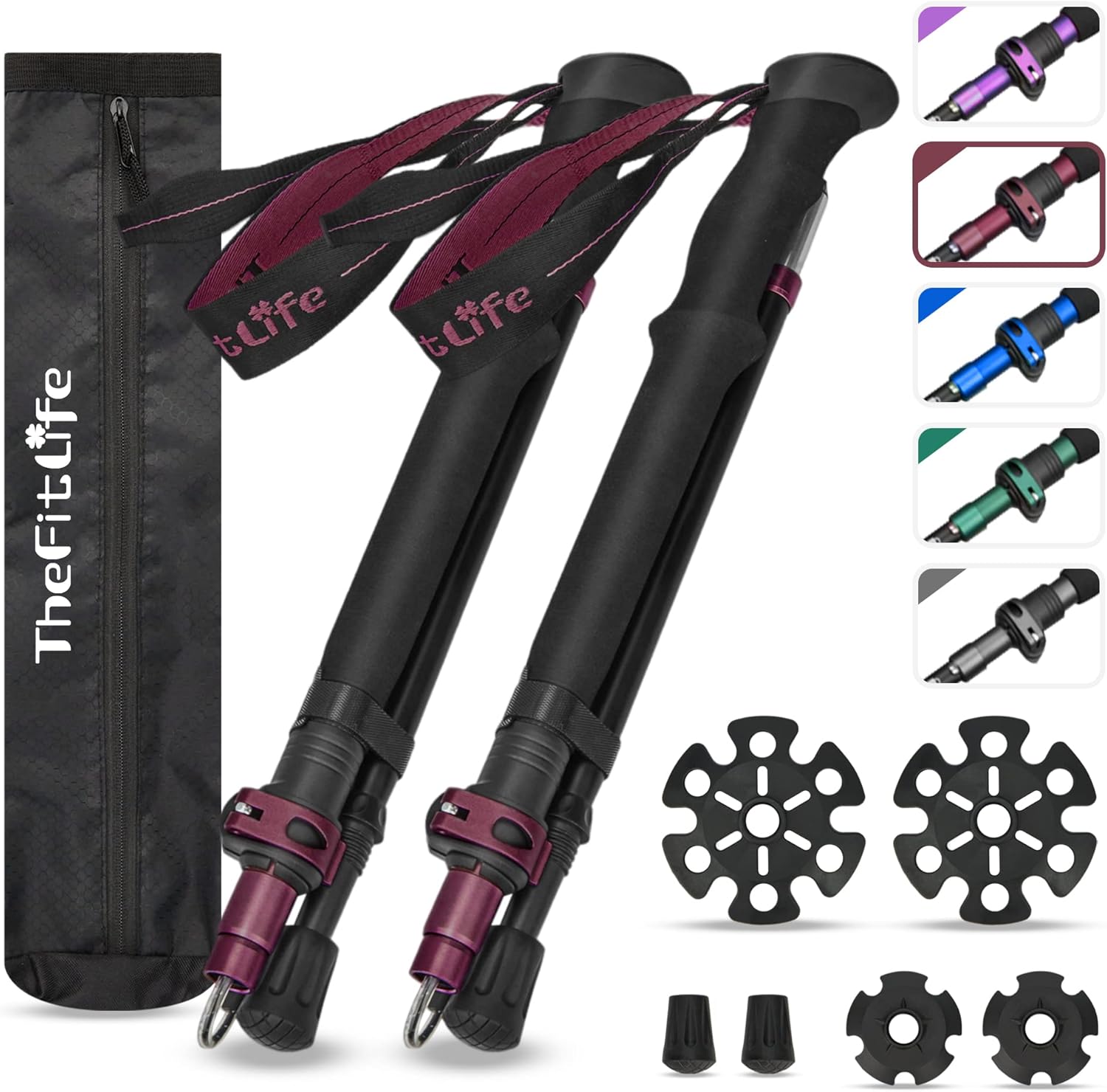 TheFitLife Lightweight Collapsible Trekking Poles