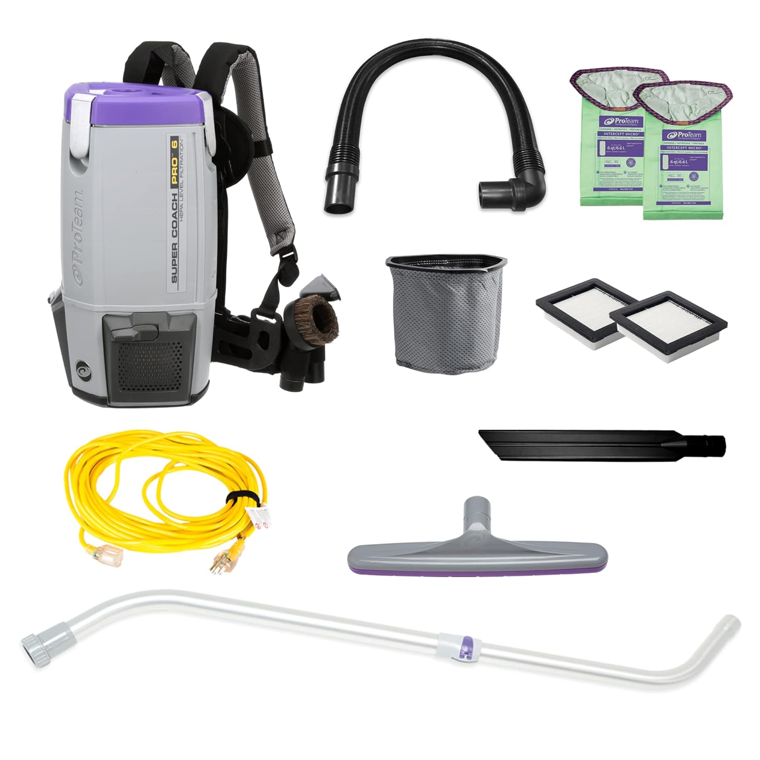 ProTeam Super Coach Pro 6 Backpack Vacuum for Commercial Use