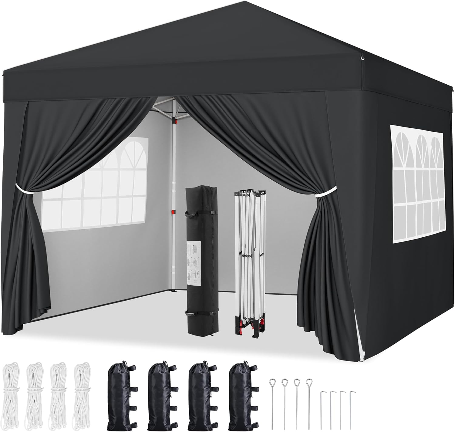 Yaheetech 8x8 Pop Up Canopy with Removable Sidewalls for Events