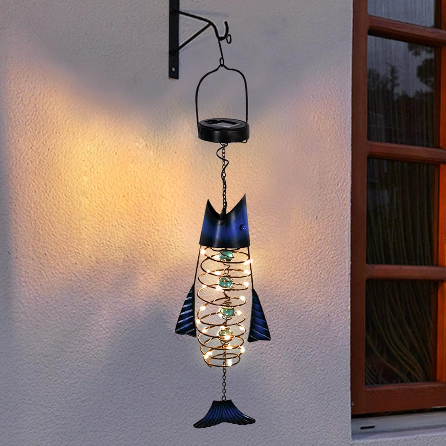 Unique Solar Lanterns Outdoor - Metal Fish Hanging Lights