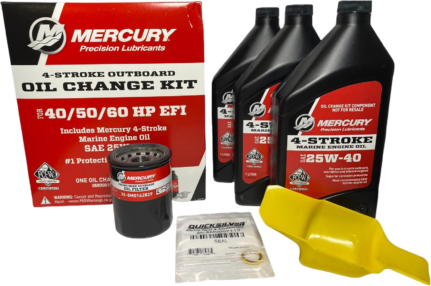 Mercury OEM Oil Change & Filter Kit for 40-50-60hp Outboards