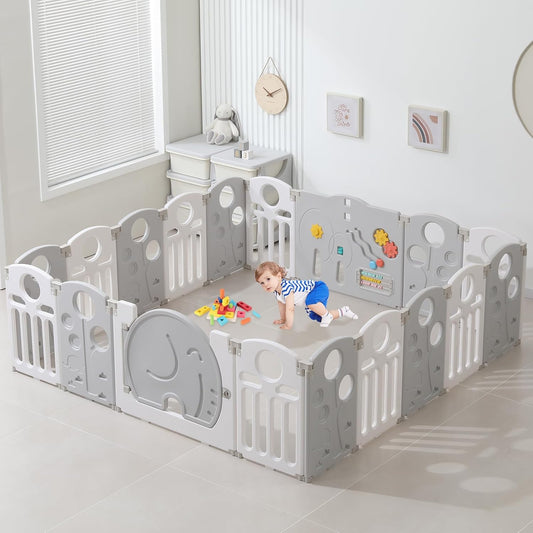 LulliSpace 18-Panel Portable Baby Playpen: Safe Indoor/Outdoor Fun