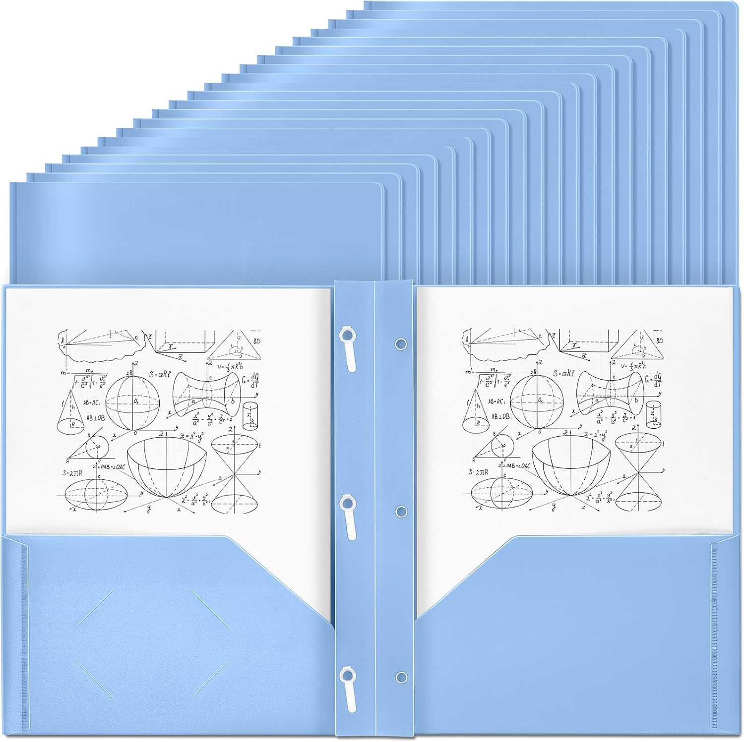 60 Pcs Plastic Folders with Pockets for Office and School Use