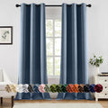 MIULEE Stone Blue Blackout Curtains for Bedroom and Living Room