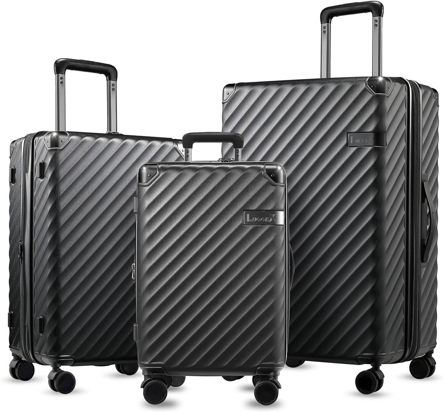 LUGGEX Luggage with Spinner Wheels: Expandable Hard Shell Set