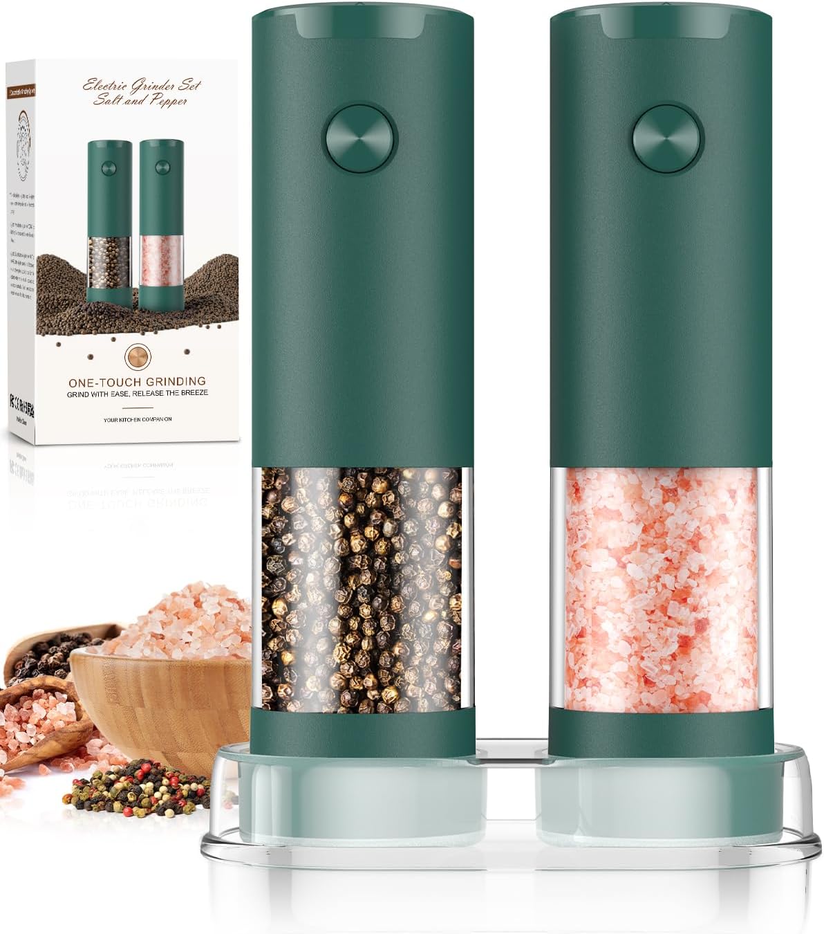 Electric Salt and Pepper Grinder Set for Effortless Seasoning