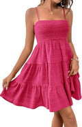 Women's Sundress Smock Cami Mini Dress - Ruffle Hem A Line Cute