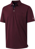 Mens Polo Shirt Short Sleeve Moisture Wicking Performance