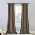 StangH Velvet Curtains 90 in Long Taupe - Heavy Light Blocking Drapes