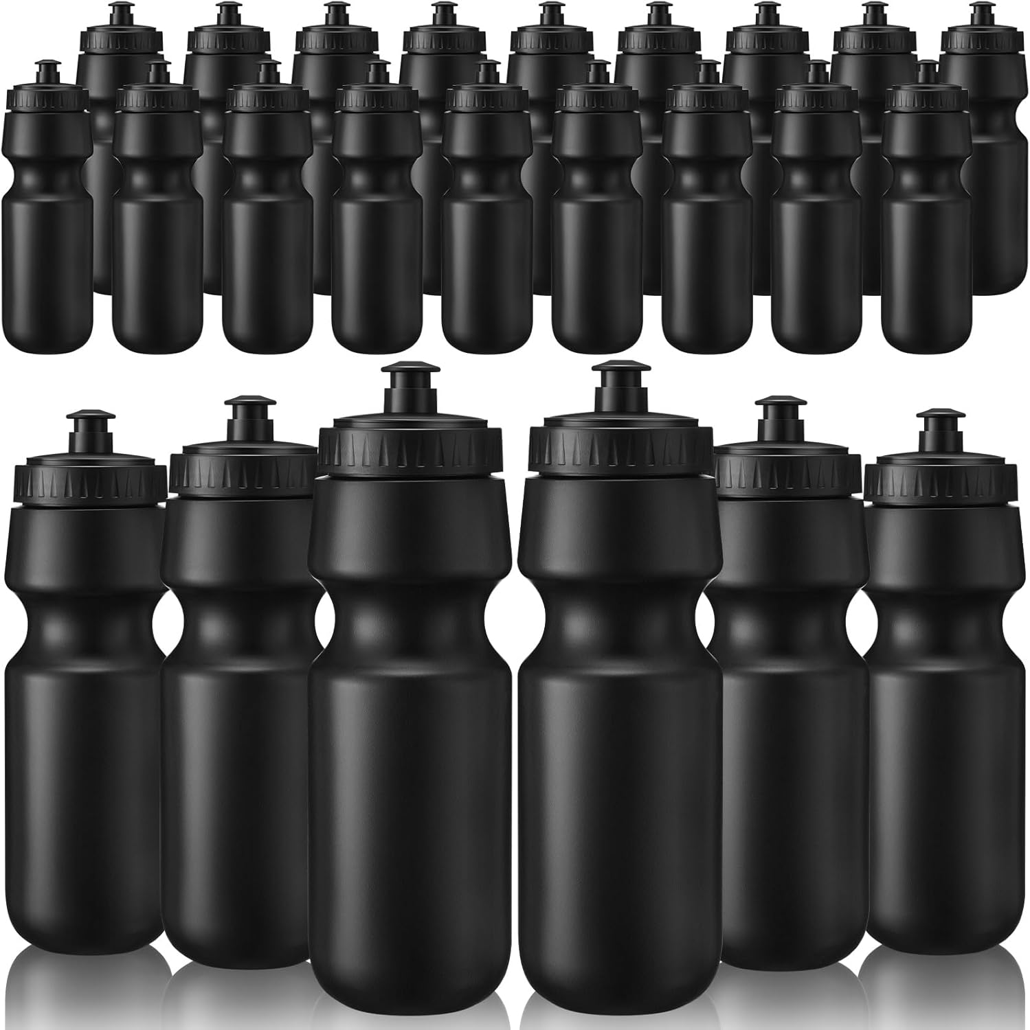 24 Pcs 22 oz Squeeze Reusable Sports Water Bottles for Fitness