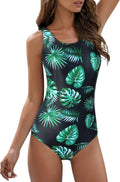 One Piece Swimsuit for Women Modest Criss Cross Back Floral - Full