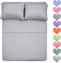 400 Thread Count Cotton Queen Sheet Set Silver Gray - Breathable