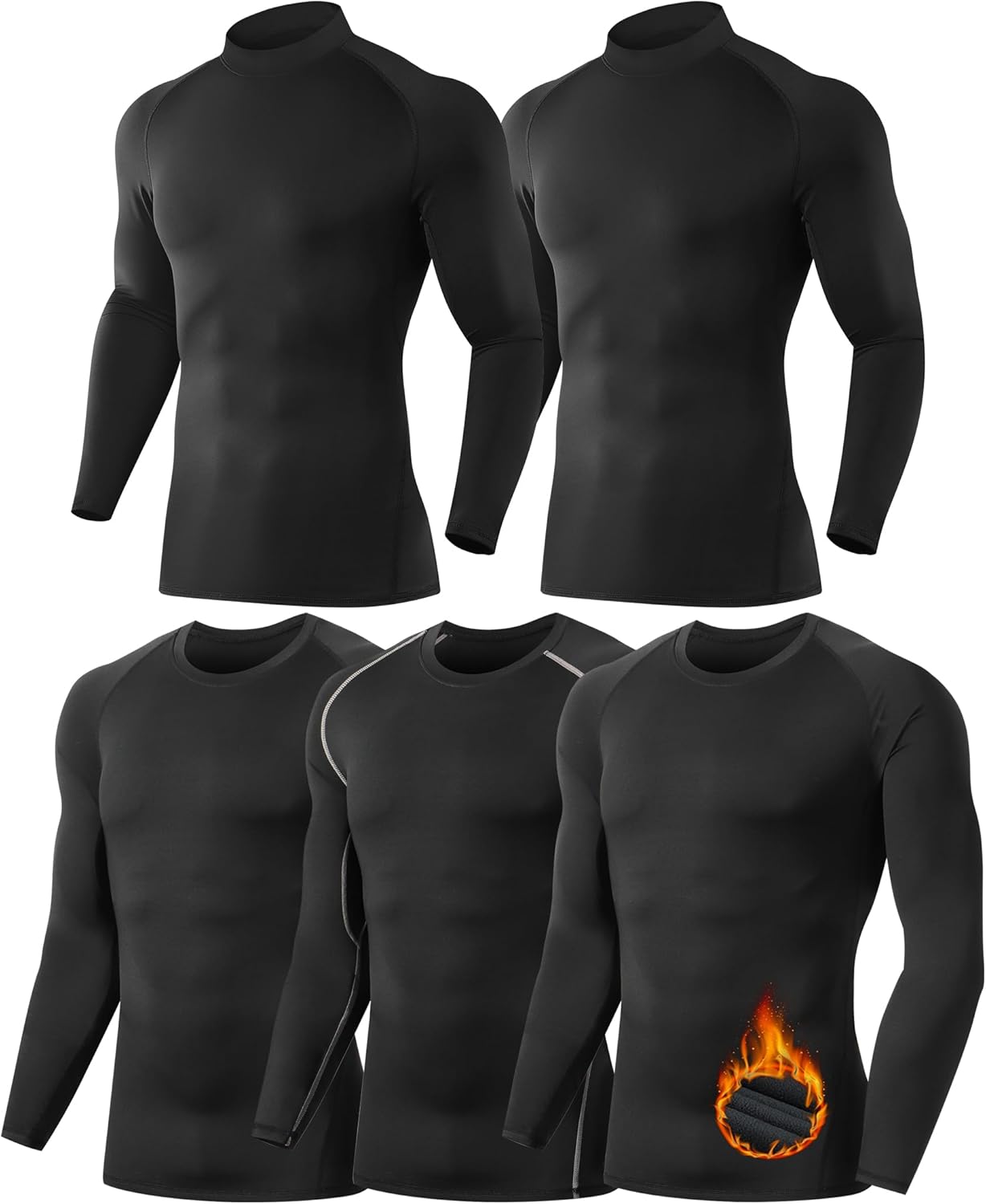 Men's Thermal Compression Shirt Fleece Lined Long Sleeve Gear