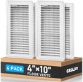 4 Pack Floor Vents 4x10 in Floor Registers - Durable Rust Proof Covers