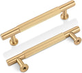 Saliseng Satin Gold Cabinet Pulls 3-3/4 in - Modern Brushed Brass