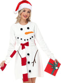 Women's Knit Christmas Sweater Dress - Long Sleeve Festive Look