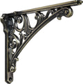 10 in Vintage Ornate Shelf Bracket 4 Pack - Brushed Antique Bronze