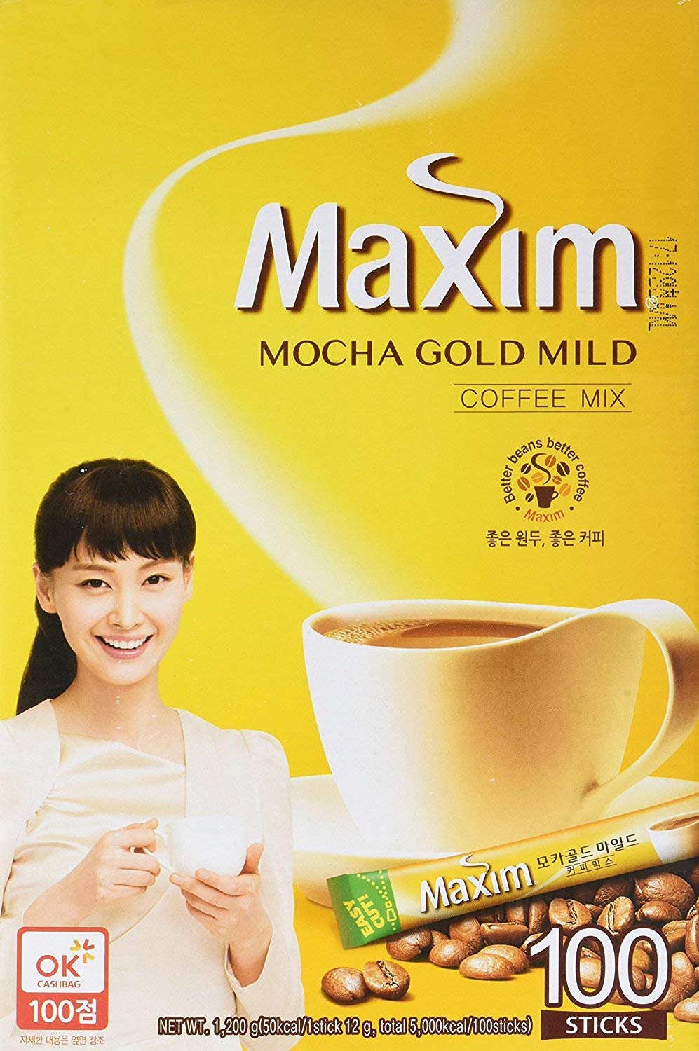 Maxim Coffee Mix Instant Coffee Mocha Gold Mild 100 pk x 2