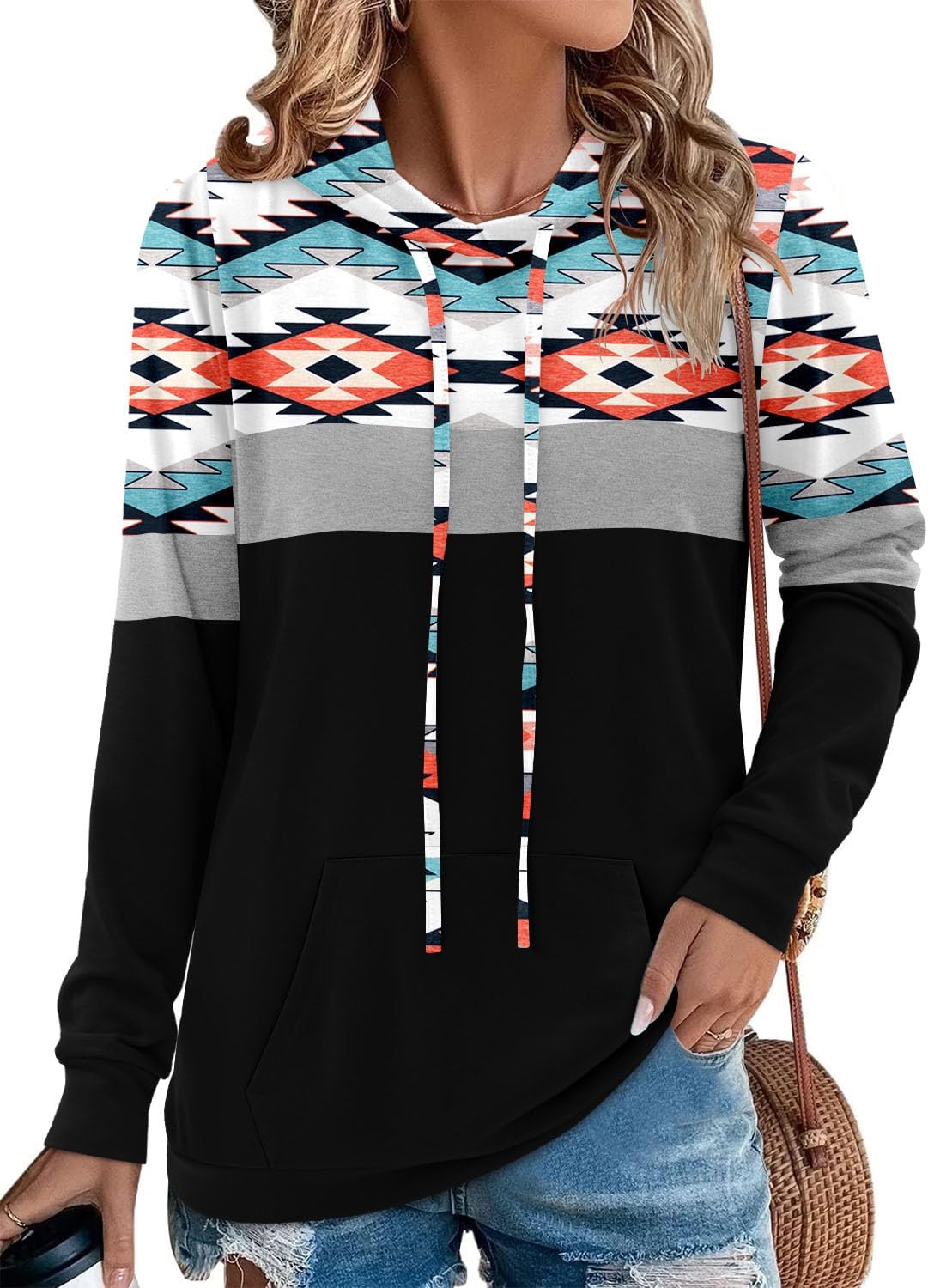 Angerella Hoodies for Women Camo Leopard Print Pullover Sweatshirt