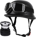 German Style Motorcycle Helmet for Men and Women - DOT Half Shell
