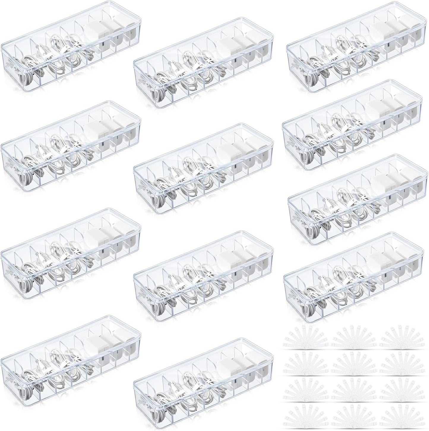 Tatuo Cable Organizer Set: 12 Pcs + 120 Ties