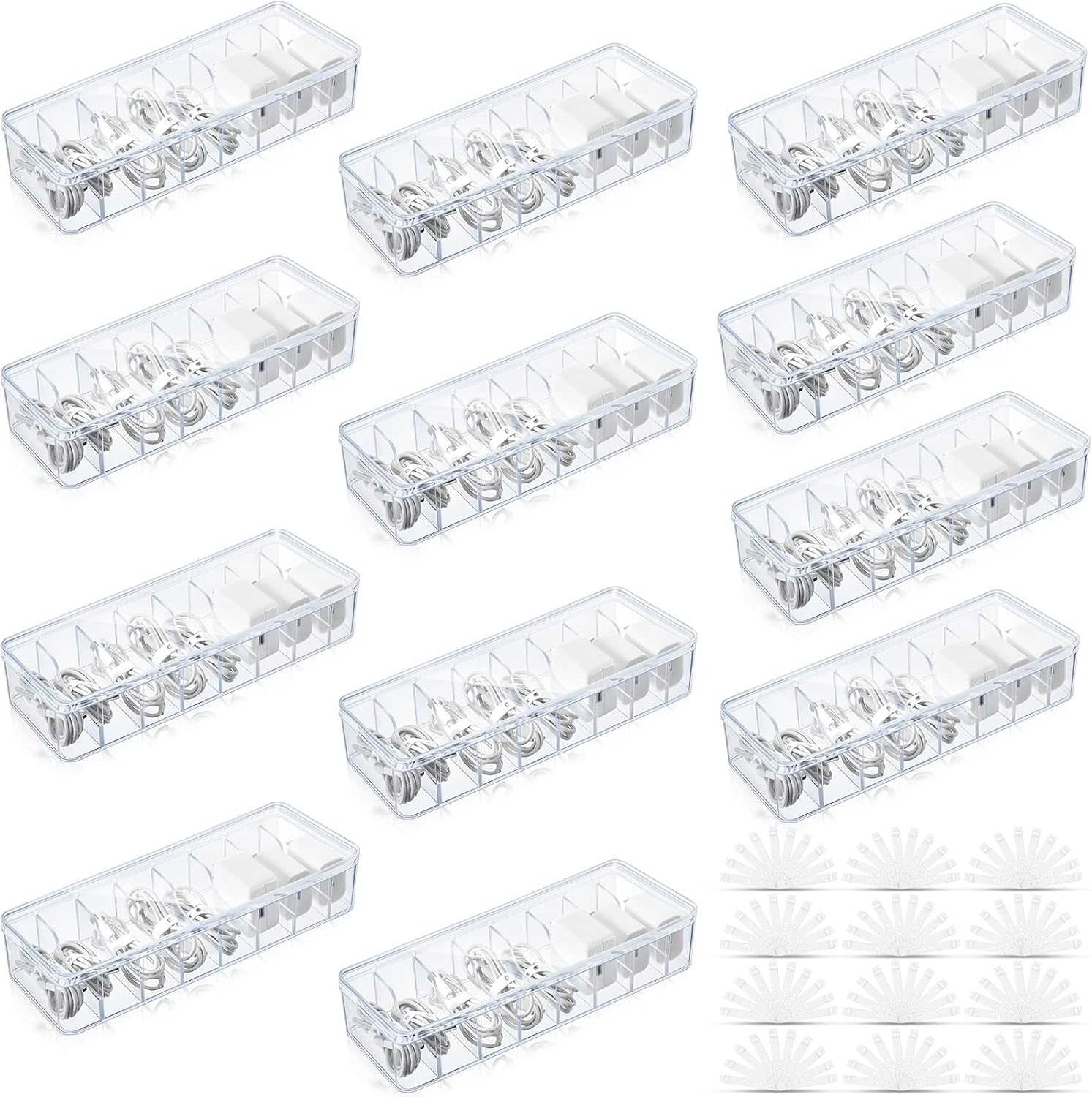 Tatuo Cable Organizer Set: 12 Pcs + 120 Ties