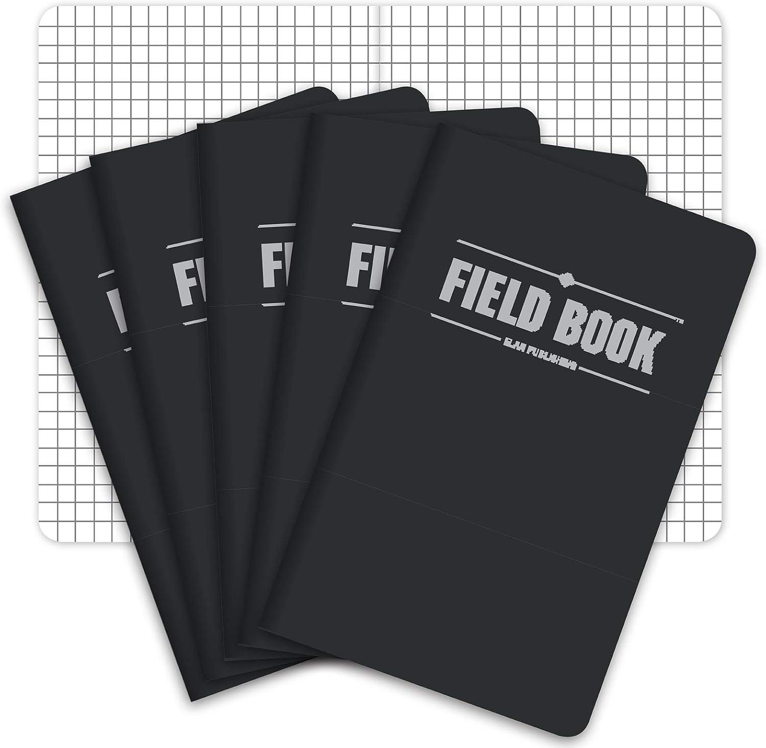 Elan Black Graph Memo Books - Pack of 5